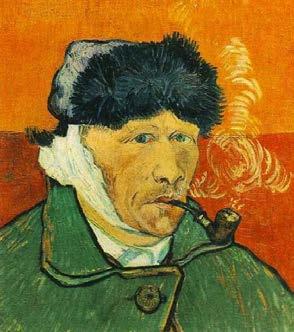 Слика 37: Аутопортрет с одсјеченим ухом, Ван Гог. Слика 38: Аутопортрет, Рембрант.