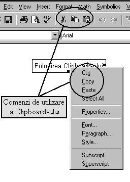 (figura 2.6). Asupra regiunilor editate pot fi operate o serie de modificări de formă (numai la regiunile de tip text) şi poziţie.