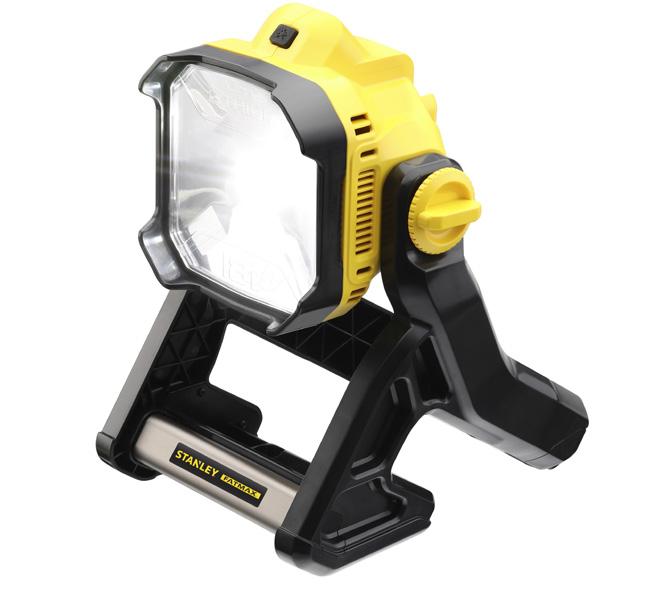 FATMAX 18V ΠΡΟΒΟΛΕΑΣ 1900 Lumens φωτεινότητας μεγιστοποιούν το φωτισμό στο χώρο εργασίας 2 ρυθμίσεις φωτεινότητας παρέχουν ευελιξία για μέγιστη απόδοση φωτός Μέχρι 10 ώρες λειτουργίας Li-ion