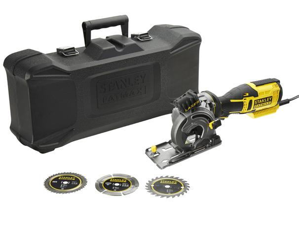 FATMAX 650w ΠΡΙΟΝΙ ΠΟΛΛΑΠΛΩΝ ΥΛΙΚΩΝ Εργονομικός σχεδιασμός Αποτελεσματικό σύστημα απώθησης σκόνης Οδηγός Laser για ακρίβεια κοπής