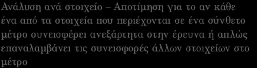 σύνθετο µέτρο συνεισφέρει ανεξάρτητα στην έρευνα ή