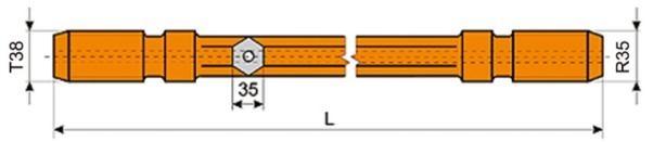 Drill Rod (R) L mm Ft inch Hex rod
