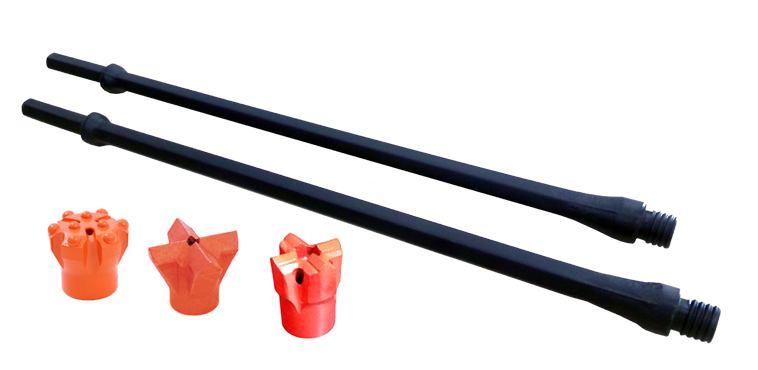 H Thread Drill Rod and Bit H thread steel is the most common steel and bits for customer using hand held rock drills.