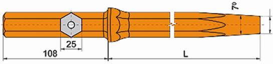 Drill Rod( ) L mm ft inch 00 ' 1000.10 Hex Shank *10mm 00 ' 7" 1000.70 100 ' 11" 1010.