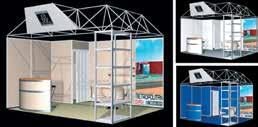 stand από 12m 2 ) 190 /τ.μ. ΛΕΥΚΟ / ΜΠΛΕ Μοκέτα: Χρώματος γκρι / χρώματος μπλε Πάνελ: PVC χρώματος λευκό / PVC χρώματος μπλε Αποθήκη: Διαστάσεων 1,00x1,00μ.