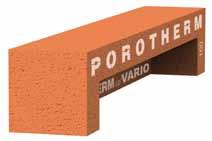 Kombinovaný roletový a žalúziový preklad POROTHERM VARIO Použitie Roletové a žalúziové preklady POROTHERM VARIO sa používajú ako nosné prvky nad okennými a dvernými otvormi v murovaných obvodových