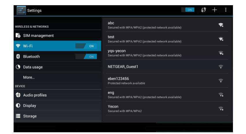 2) Ενεργοποιήστε τη λειτουργία wifi και το MID θα αναζητήσει αυτόματα τα διαθέσιμα δίκτυα Wifi. Ανατρέξτε στην Εικόνα 4.