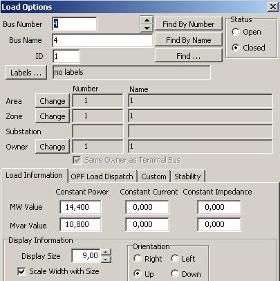 Slodze (Load) Uzdevuma panelī (1.3. att.), jāizvēlas Draw > Network > Load, tad jāuzklikšķina uz kopni kur paredzēta slodze. Parādīsies jauns rediģēšanas logs (1.17. att.), kur būs jāievada iegūtā pēc 1.