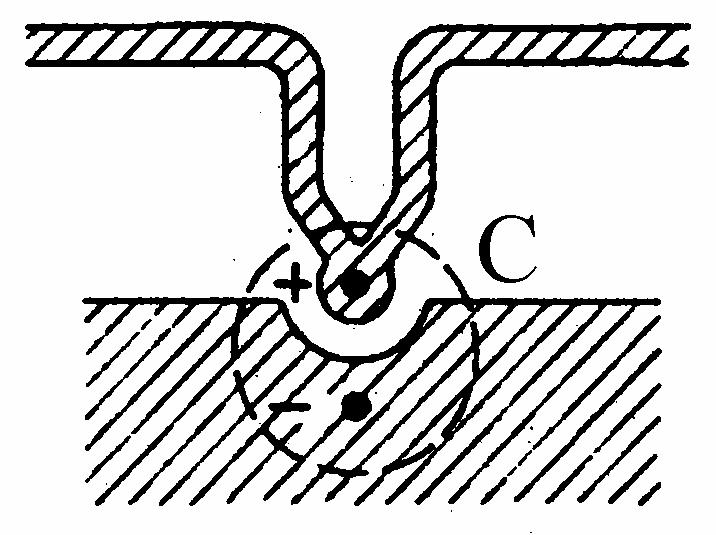 attēlā iekārtu A un B korpusi savienoti kopā ar resnu vadu un tad pieslēgti zemējuma punktam ar kopēju vadu, kura pretestība ir R v.