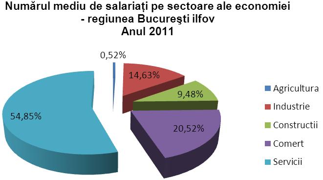 Ca şi pondere în numărul mediu total al salariaţilor de la nivel regional, acest sector reprezintă 18% din numărul total, în creştere până la 20,52% în anul 2011.