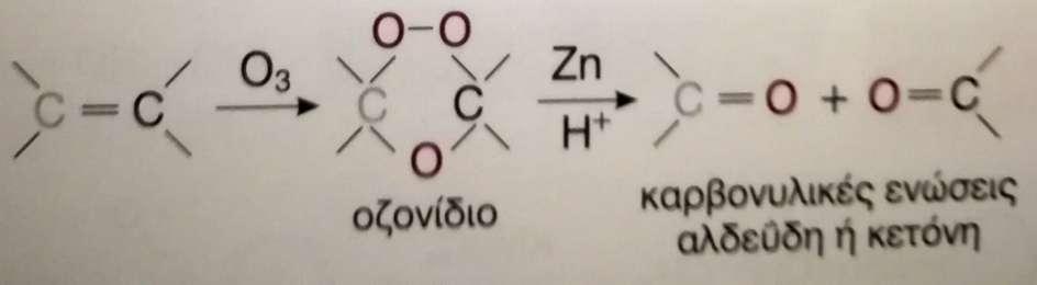 Μέθοδοι σύνθεσης αλδεϋδών και κετονών: β) Οξείδωση αλκενίων Οζονόλυση αλκενίων Εικόνα