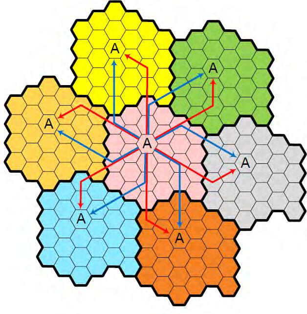 Ν = i 2 + ij + j 2 (4.5) Όπου, N: Το μέγεθος του cluster. i, j: Θετικοί ακέραιοι αριθμοί. Στο παρακάτω σχήμα απεικονίζονται τα βήματα εύρεσης των ομοκαναλικών κυττάρων: Σχήμα 4.3.