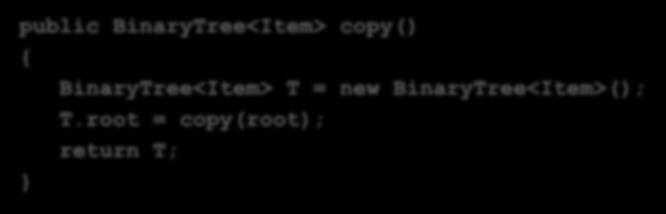 مثال: کپی کردن یک درخت دودویی 55 puli BinryTr<Itm> opy() BinryTr<Itm> T = nw BinryTr<Itm>(); T.
