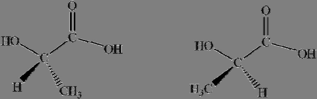 2.3 Σύνθεση πολυ(γαλακτικού οξέος) 2.3.1 Σύνθεση μονομερών πολυ(γαλακτικού οξέος) Το γαλακτικό οξύ Το γαλακτικό οξύ (2-υδρόξυ προπανοϊκό οξύ) είναι ένα απλό υδρόξυ-οξύ με ένα ασύμμετρο άτομο άνθρακα