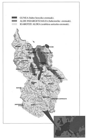 IRAKASLE GIDA Urdaibai Biosfera Erreserbaren lurralde-antolamendua Iturria: URDAIBAI BIOSFERA ERRESERBAREN PATRONATUA (1994).