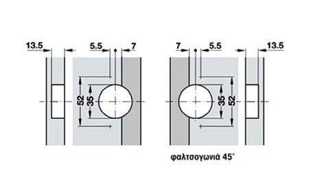 πόρτα - πλαϊνό 45 ο