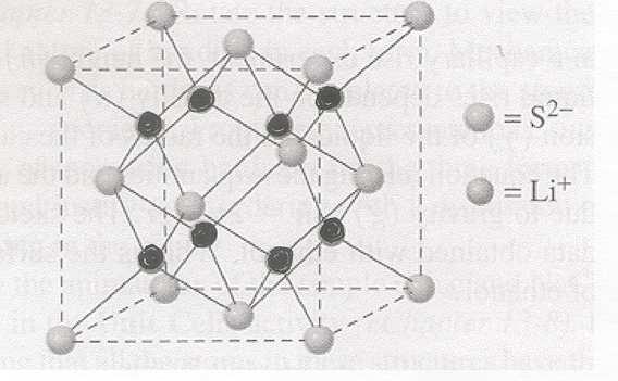 142. Ionska spojina kristalizira tako, da so anioni elementa X v kubično najgostejšem skladu, kationi elementa M pa zasedajo polovico tetraedrskih mest. Katera je prava formula spojine?
