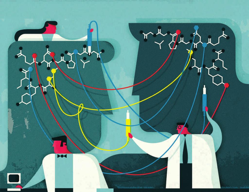 ILLUSTRATION BY DALE EDWIN MURRY تمك العلماء أ ا م الهم الدقق لكة عمله لتغر السلوك. قول وج:»ما حتاج إلى بدء التكر ه هو الدور ا أ الهم الذ لعبه ا أ الوكستوس الدماغ«.