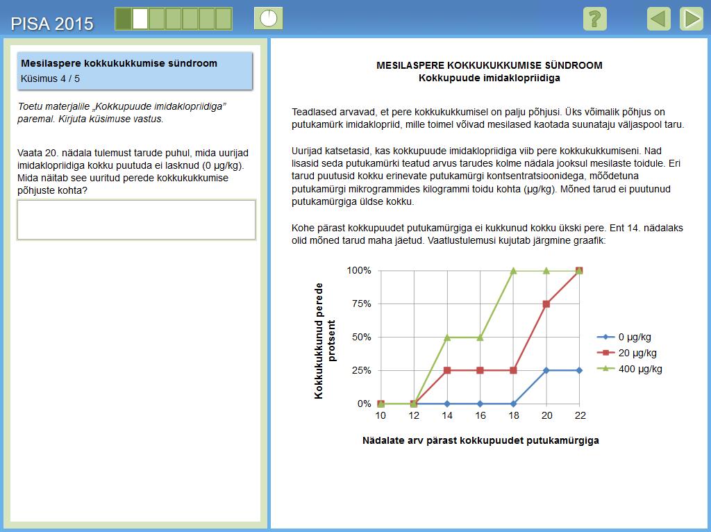 LOODUSTEADUSED Standardsed üksused Üksus CS600 Mesilaspere kokkukukkumise sündroom Avalikustatud küsimus 4 Õpilased peavad välja pakkuma hüpoteesi kontrollperede kokkukukkumise kohta.