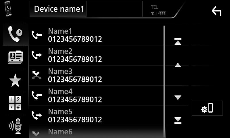 Μόνο η λειτουργία Apple CarPlay ή Android Auto Hands- Free μπορεί να χρησιμοποιηθεί. ÑÑΠραγματοποιήστε μία κλήση 1 Αγγίξτε το [Û]. hhη οθόνη Hands Free εμφανίζεται.