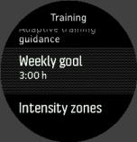 Καθοδήγηση σε πραγματικό χρόνο Εάν έχετε μια προγραμματισμένη άσκηση για την τρέχουσα ημέρα, η δραστηριότητα αυτή θα εμφανιστεί ως πρώτη επιλογή στη λίστα της λειτουργίας αθλημάτων όταν εισέλθετε