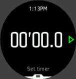 Σταματήστε το χρονόμετρο πατώντας το μεσαίο κουμπί. Μπορείτε να συνεχίσετε το χρονόμετρο πατώντας ξανά το μεσαίο κουμπί. Μηδενίστε πατώντας το κάτω κουμπί.