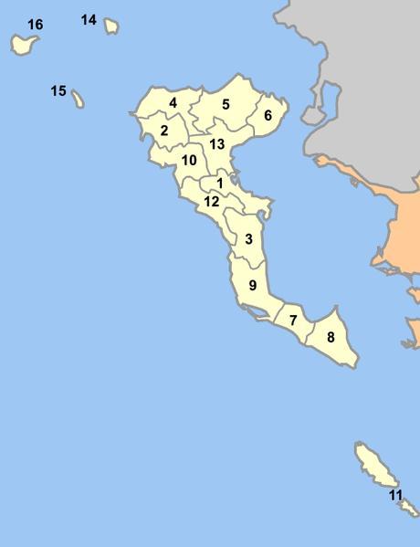 Εικόνα 17. Διοικητική διαίρεση της Π.Ε. Κέρκυρας http://upload.wikimedia.org/wikipedia/commons/7/78/corfu_muncipalities_numbered.png 3.
