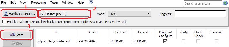 7. Στο επόμενο παράθυρο με τίτλο EDA Tools Settings [page 4 of 5] δεν αλλάζουμε κάτι και πατάμε Finish. 8. Ελέγχουμε εάν έχει προστεθεί το project μας και πατάμε το κουμπί Start Compilation.