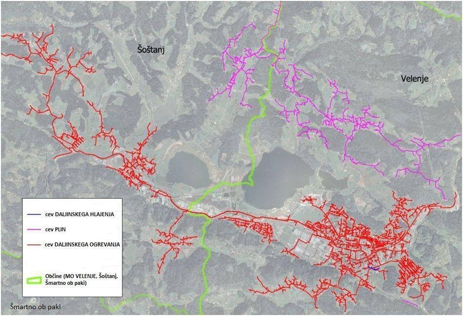 Slika 21: Slika prikazuje sistem daljinskega ogrevanja, hlajenja in oskrbo z plinom 1.