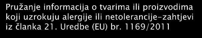 Hrana s popisom sastojaka Hrana bez popisa sastojaka moraju biti navedeni u popisu sastojaka s jasnom uputom na naziv tvari ili proizvoda kako su navedeni u Prilogu II. Uredbe (EU) br.