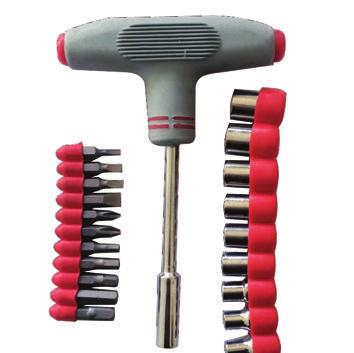 6pt: 4mm, 5mm, 6mm, 7mm, 8mm, 9mm, 10mm, 11mm, 12mm. Blster. κόκκινο γκρι 600002.