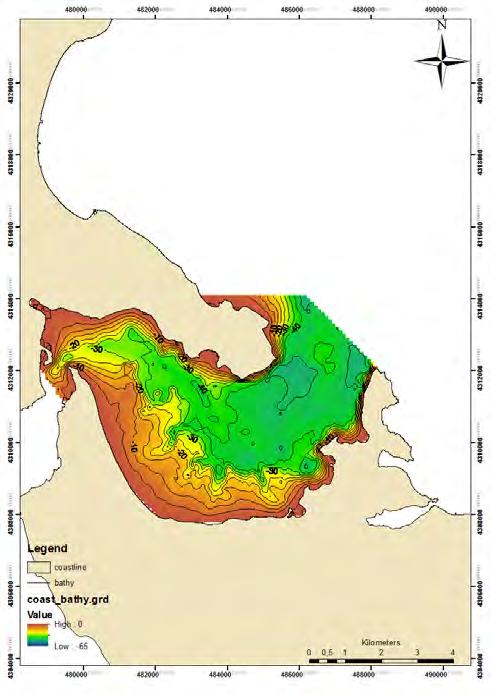 Εικόνα 66. Βυθομετρικός χάρτης της MFS 4.3.