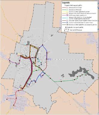 Fig. 43. Harta traseelor de transport public 142 Sistemul de transport public județean este gestionat de Consiliul Județean Vrancea, prin operatori privați.