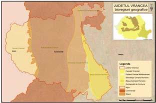 Ca suprafață, cea mai mare parte este ocupată de regiunea biogeografică continentală (cca 60%). Fig. 64.