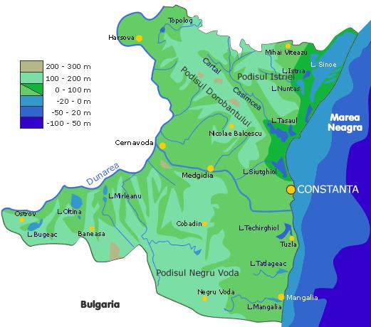 Planul Local de Acţiune pentru Mediu Judeţul Constanţa II. INFORMAȚII GENERALE PRIVIND JUDEŢULUI CONSTANȚA 1. DATE GEOGRAFICE ȘI CLIMATICE Judeţul Constanţa este situat în extremitatea S.E. a României.