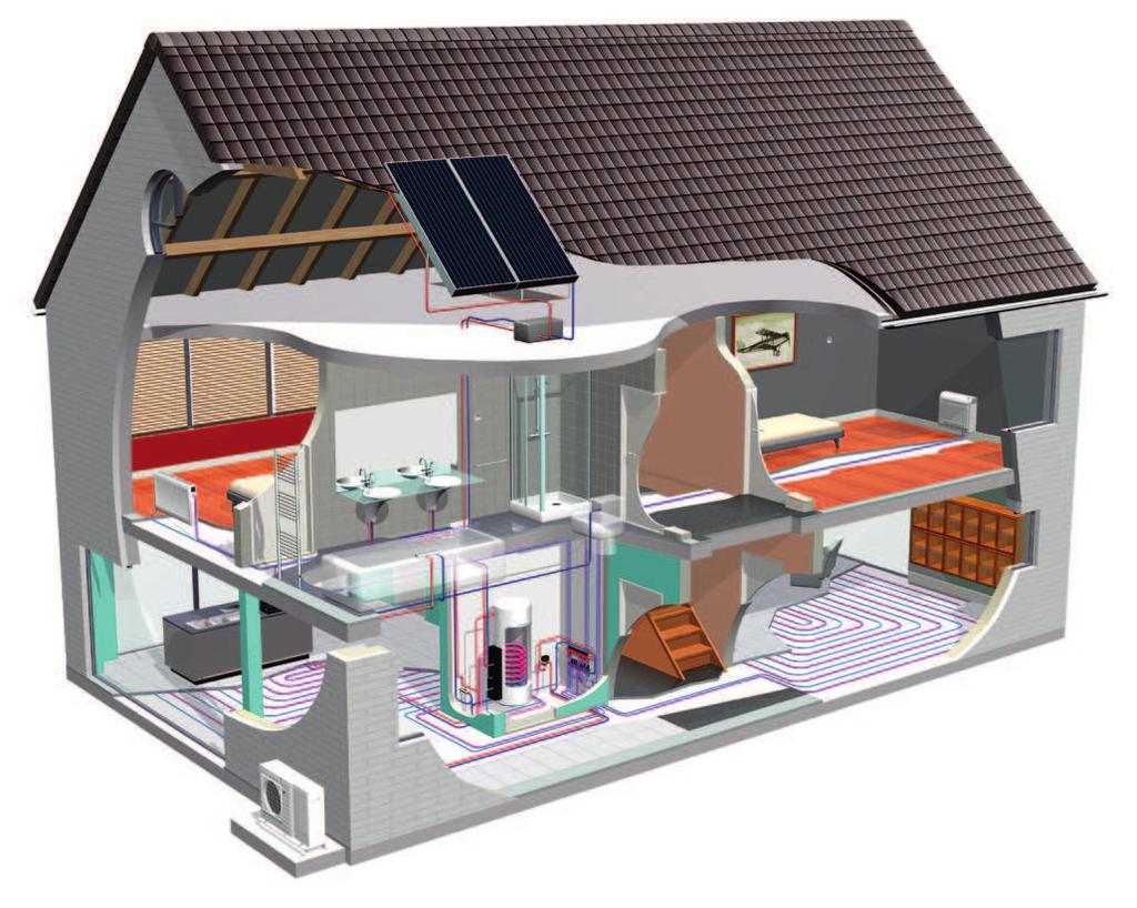 Sistem monobloc de temperatură scăzută Daikin Altherma Daikin Altherma oferă două sisteme de temperatură scăzută, inclusiv un sistem de apă caldă menajeră, toate