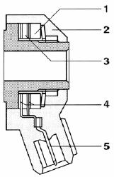 1 masă seismică 2 masă izolantă 3 element piezoceramic 4 contacte 5 terminale Figura 3.25 Figura 3.