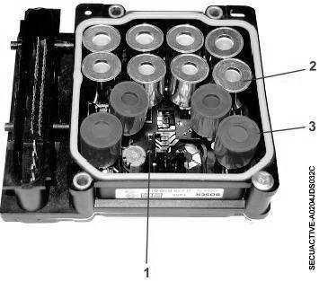 Fiecare circuit (primar şi secundar) dispune de două electrovane specifice (3) funcţiei ESP : -una de izolare, -una de aspiraţie.