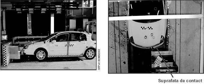 Fig.9.1;Test de impact frontal, EuroNCAP (European New Car Assessment Programme-Program de Evaluare al Vehiculelor Noi).