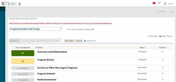 Accreditation Management Built-In accreditation standards such as NCAAA, ABET, NLNAC, AACSB, CAEP, CSWE, and much more.