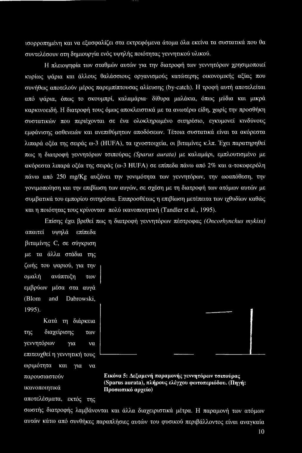 Τέτοια συστατικά είναι τα ακόρεστα λιπαρά οξέα της σειράς ω-3 (HUFA), τα ιχνοστοιχεία, οι βιταμίνες κ.λπ.
