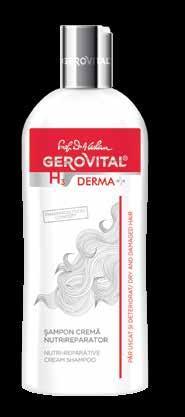 ȘAMPON CREMĂ NUTRIREPARATOR Formulare unică cu principiu activ multifunctional Sepicap MP ce patrunde activ atât în rădăcină cât și în firul de păr.