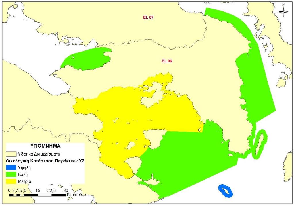 Χάρτης 30: Ταξινόμηση οικολογικής κατάστασης