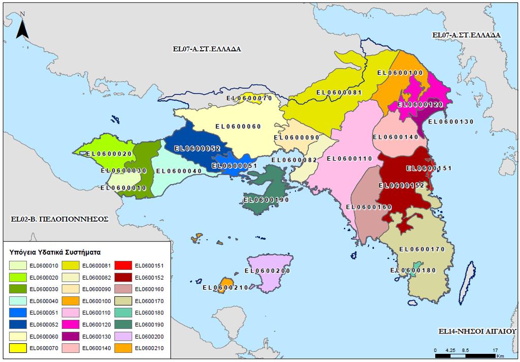 Χάρτης 7: Υπόγεια Υδατικά Συστήματα του ΥΔ Αττικής (EL06) 4.