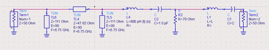 Σχήμα 3.34 Εμφάνιση αστάθειας από το δίκτυο προσαρμογής του LO Η προσθήκη μιας αντίστασης 70 Ohm παράλληλα με το τρανζίστορ του LO ωστόσο επαναφέρει την ευστάθεια στο κύκλωμα.