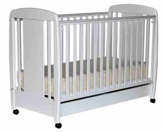 bars can be raised and lowered Wheels for easy transfer Mattress