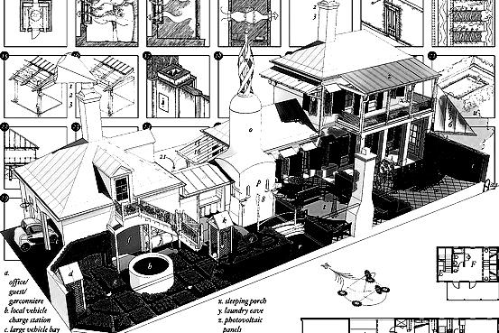 Античка кућа будућности Архитекта Стив Моусон (Steve Mouzon) искористио је технологије будућности како би унапредио древне начине смањења енергетске потрошње, који су се користили још у античко доба.