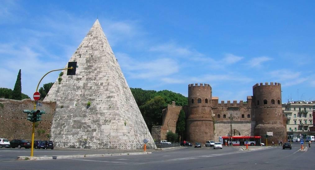 ΠΥΡΑΜΙΔΑ ΓΑΙΟΥ ΚΕΣΤΙΟΥ ΡΩΜΗ Όσο για την πυραμίδα της Ρώμης, είναι γνωστή τόσο η προέλευση όσο και η λειτουργία της. Κατασκευάστηκε τον 1ο αιώνα π.χ.