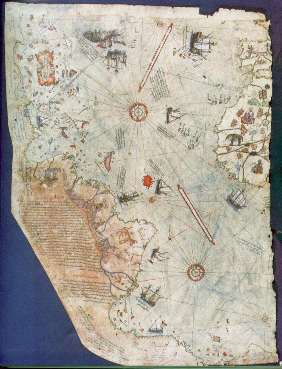 Ο χάρτης που χρησιμοποίησε ο Πίρι Ρέις Οι μελέτες του καθηγητή Τσάρλς Χαπγκουντ το 1960 σχετικά με τους χάρτες, μας εξηγούν πως τα πρωτότυπα που αντιγράφουν οι χάρτες πρέπει να ήταν φωτογραφίες που