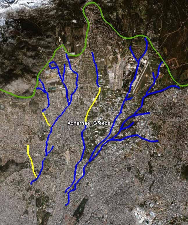 Χάρτης 8: Ρέµατα που διασχίζουν την περιοχή του